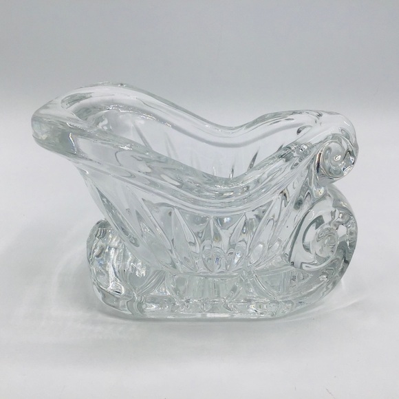 Vintage Other - CRYSTAL Sleigh Votive Candle Holder Centerpiece Winter Christmas Holiday Table